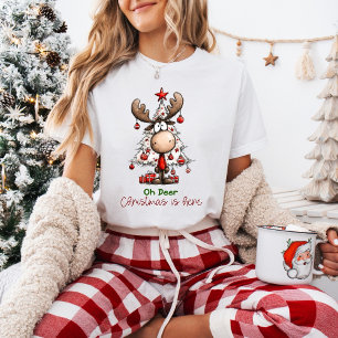 Oh Hirsch Weihnachten ist da Lustiges Rentier Weih T-Shirt