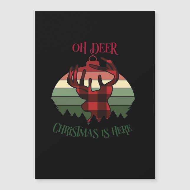 Oh Hirsch Weihnachten ist hier Fröhliche Ästhetik  Magnetkarte (Vorderseite)