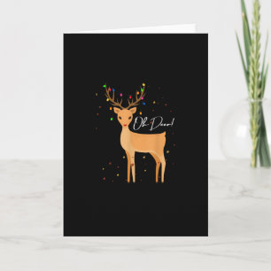 Oh Hirsch Weihnachtslicht Pyjama-Faltgrußkarte Karte