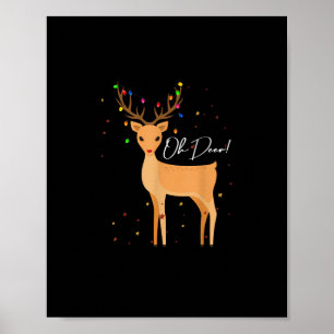 Oh Hirsch Weihnachtslicht Pyjama Süßer Rentier Fei Poster