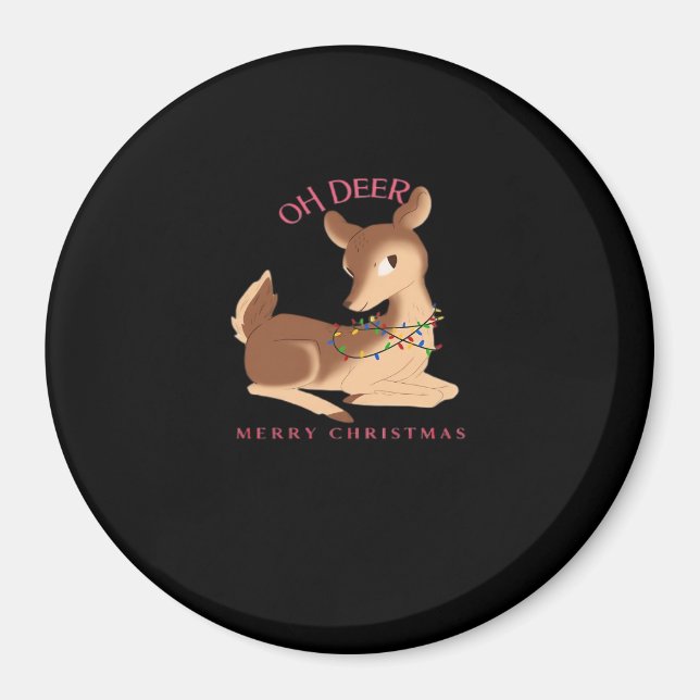 Oh Hirsch Weihnachtsmoderne Design  Magnet (Vorne)