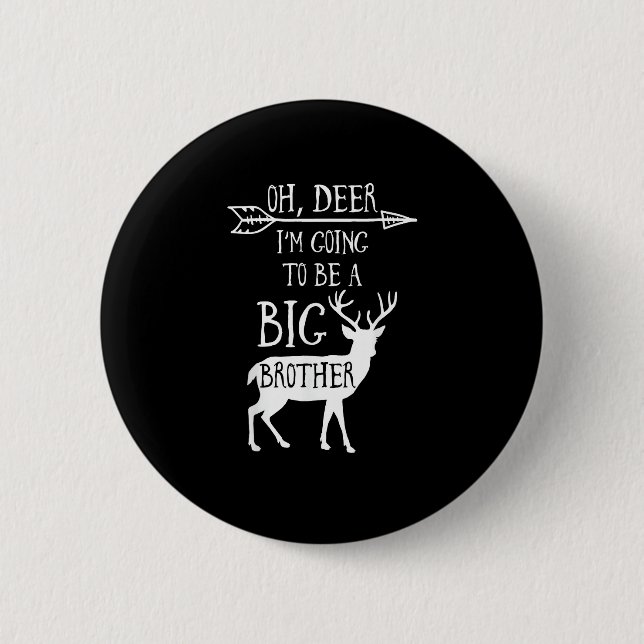 Oh Hirsch Wird Großer Bruder Weihnachtsankündigung Button (Vorderseite)