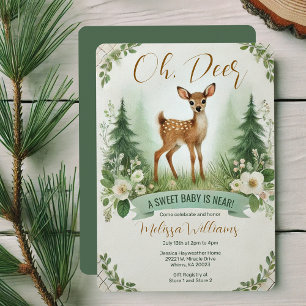 Oh, Hirsch! Woodland Baby Dusche Party Einladung