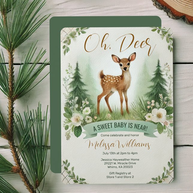 Oh, Hirsch! Woodland Baby Dusche Party Einladung (Von Creator hochgeladen)