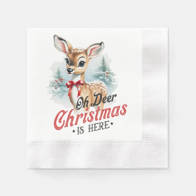 Oh Hirschweihnachtsfest ist hier, Paper Napkin Serviette (Vorderseite)