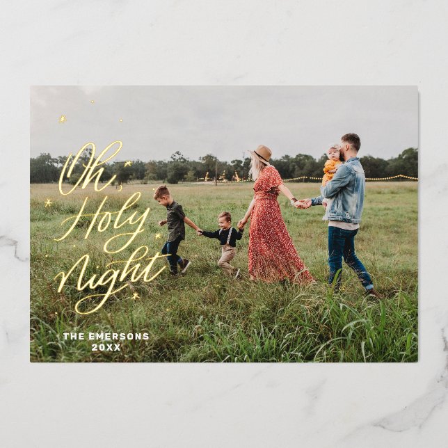 Oh Holy Night Christmas Foil Carte (Recto)