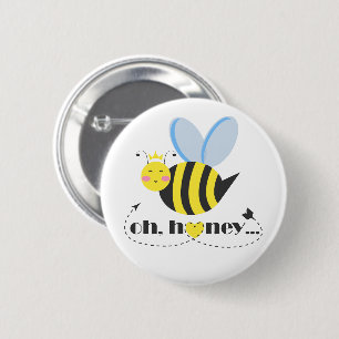 Oh Honey Valentines Queen Bee Charakter mit Tiara Button