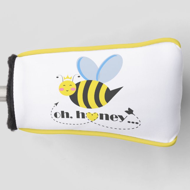 Oh Honey Valentines Queen Bee Charakter mit Tiara Golf Headcover (Vorderseite)