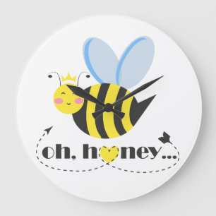 Oh Honey Valentines Queen Bee Charakter mit Tiara Große Wanduhr