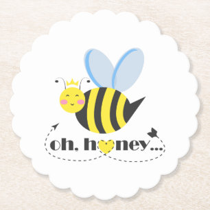 Oh Honey Valentines Queen Bee Charakter mit Tiara Untersetzer