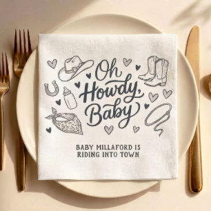 Oh Howdy Baby Cowboy Baby Shower Servietten West