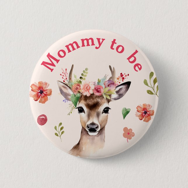 Oh, ihr Baby-Dusche Mommy, um Button zu sein (Vorderseite)