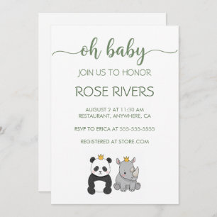 OH INVITATION BÉBÉ AVEC DES ANIMAUX BÉBÉS AVEC UNE