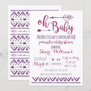Oh invitation tribale de baby shower de bébé