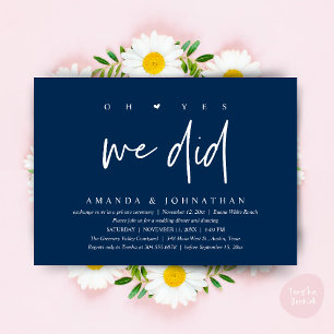 Oh ja, das haben wir, modernes Hochzeits-Elopement Einladung