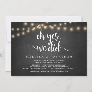 Oh ja, das haben wir, Rustic Hochzeits-Elopement-E Einladung