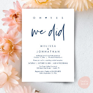 Oh ja, das taten wir, Hochzeitsempfang Dinner Danc Einladung