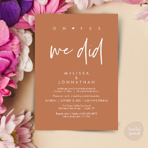 Oh ja, das taten wir, Hochzeitsempfang Dinner Danc Einladung
