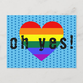 Oh ja LGBT Pride Rainbow Heart Postkarte