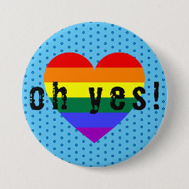 Oh ja LGBT Pride Rainbow Herz Button