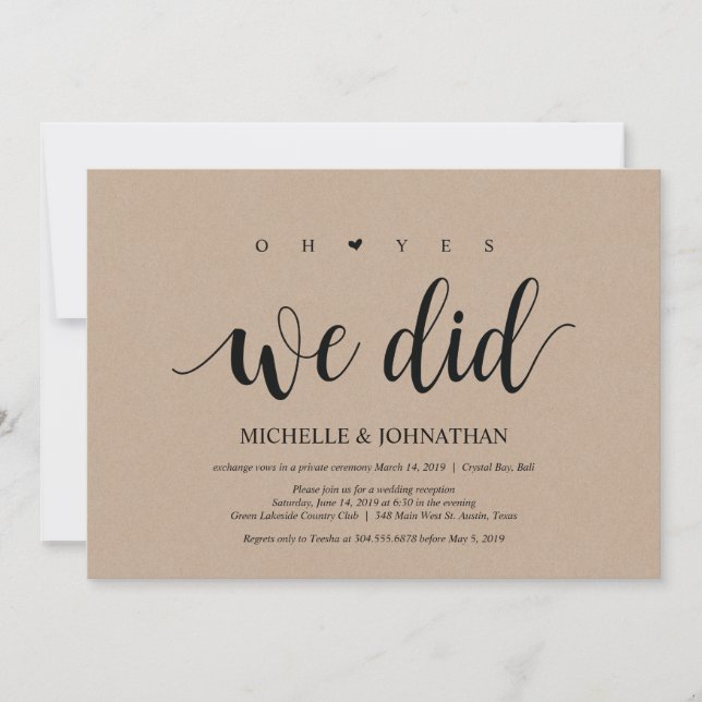 Oh ja, wir haben Einladungskarten für Hochzeiten e (Vorderseite)