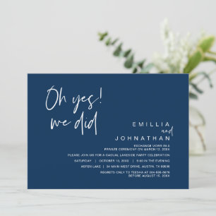 Oh Ja, wir haben es getan, Hochzeits-Elopement-Ein Einladung