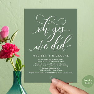 Oh ja, wir haben es getan, romantisches Hochzeitsf Einladung