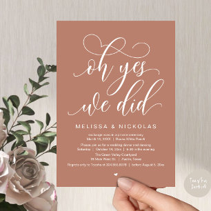 Oh ja, wir haben es getan, romantisches Hochzeitsf Einladung