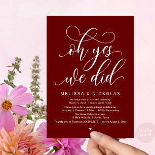 Oh ja, wir haben es getan, romantisches Hochzeitsf Einladung