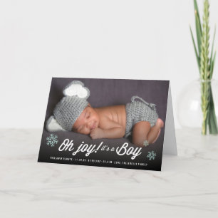 Oh Joy It's A Boy Photo Holiday Faire-part de nais