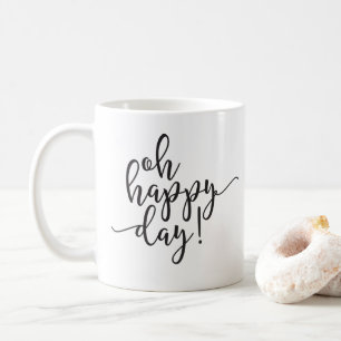 Oh Joyeux Jour noir Script café Mug