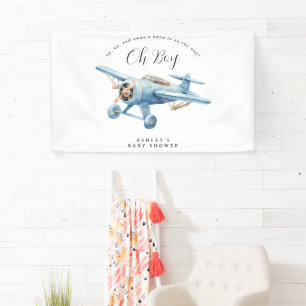 Oh Junge! Abenteuer wartet Flugzeug-Junge-Baby-Par Banner