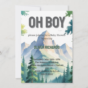 Oh Junge Aquarell Wald Berg Baby Shower Einladung