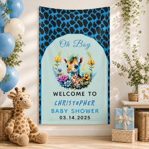 Oh Junge! Baby-Giraffen-Baby-Party Banner