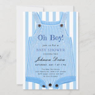 Oh Junge Baby Shower Einladung Blaue Wasserfarbe