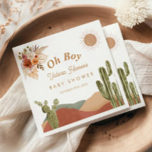 Oh Junge Baby Shower Südwestlicher Kaktus Wüste