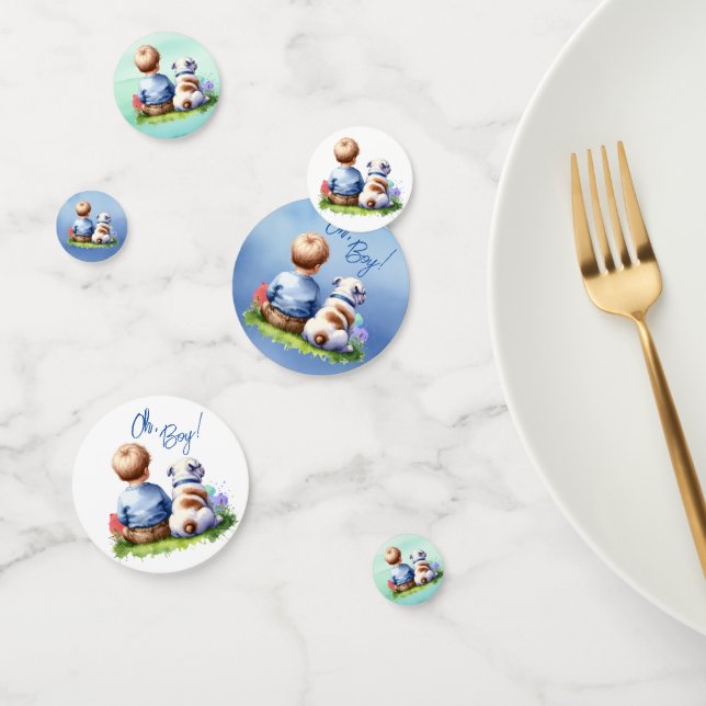 Oh, Junge! Baby- und Bulldog-Babydusche Konfetti (Gruppe)