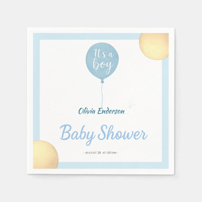 Oh, Junge! Balloon Baby ist fällig Serviette (Vorderseite)