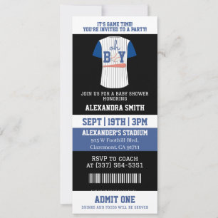 Oh-Junge-Baseball-Trikot-Ticket-Baby-Party Einladung