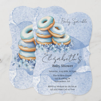 Oh Junge Blaue Donuts Baby Shower  Einladung
