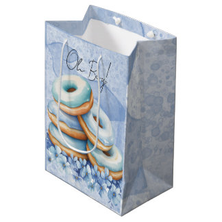 Oh Junge Blaue Donuts Baby Shower Mittlere Geschenktüte