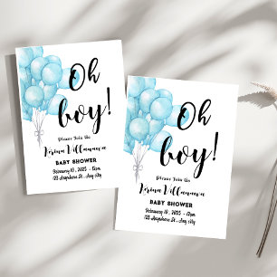 Oh Junge! Charming Blue Baby Dusche Einladungskart Einladung