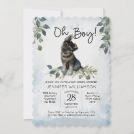 Oh Junge! Deutsche Schäferhund Dog Baby Dusche Einladung