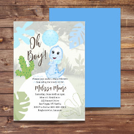 Oh Junge! Einladung Blue Balloon Baby Dinosaur