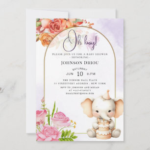 Oh Junge Elefant Baby Shower Einladung