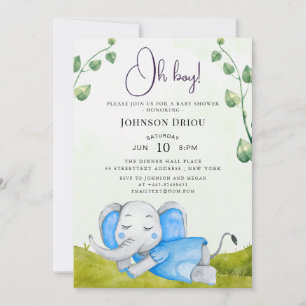 Oh Junge Elefant Baby Shower Einladung