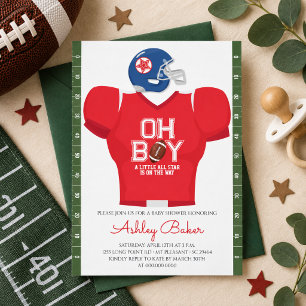 Oh Junge Football Trikot Baby Shower Einladung