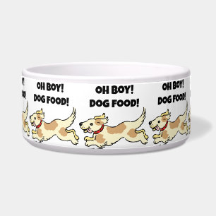 Oh Junge Hunde Hunger Welpe Cartoon Illustration Napf