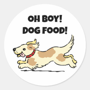 Oh Junge Hunde Hunger Welpe Cartoon Illustration Runder Aufkleber