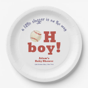 Oh Junge Kleiner Schläger Baseball Sport Baby Show Pappteller